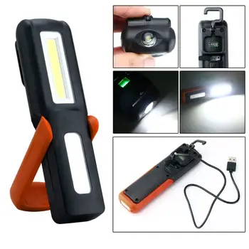 Акумулаторна къмпинг светлини преносимо осветление USB 3 W COB led фенерче Работна лампа магнитен фенерче фенерчето кука, акумулаторна батерия