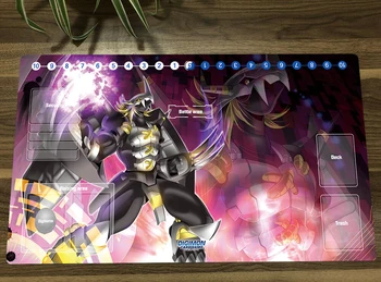 Аниме Digimon Duel Playmat Blackwargreymon Подложка за игра на Карти DTCG CCG Подложка За Мишка Настолен Гейминг Мат 60x35 см
