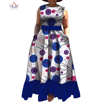 Африкански рокли за жени, новият пристигането на лятото, по-големи размери, дълга африканска дрехи, рокли с дълбоко кръгло деколте за парти, WY5252