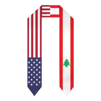 Бала колан Ливан и САЩ, орар с флага на Съединените Щати, шалове, маски за завършилите, подаръци за международна студентска гордост Scraf