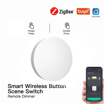 Безжичен ключ на сцената на Hristo Smart Zigbee Button С дистанционно превключване на връзка с Няколко сцени Работи С устройства Smart Life Zigbee