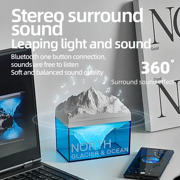 Безжична Bluetooth настолен високоговорител с подсветка настроението Украса в Алпите creative звукова кутия е подходящ за нощни тумбочек в спалнята