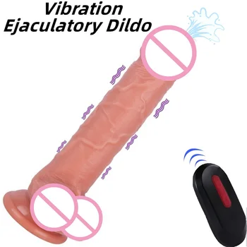 Безжична эякулирующий вибратор с дистанционно управление, реалистичен вибратор, брызгающий вибратор, секс играчки за жени, еротични двойки за възрастни, страпондик за лесбийки
