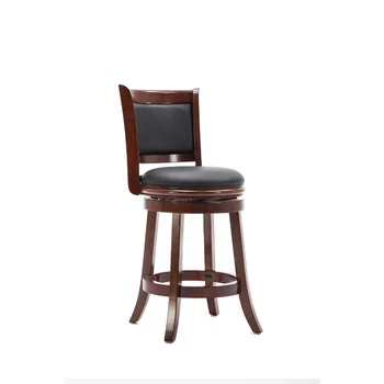 Безплатна доставка в САЩ Boraam Augusta 29 инча. Бар стол от дърво с превръщането механизъм, покритие цвят капучино