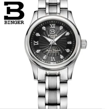 Бизнес часовници за двойки, 18 цвята, луксозни автоматични механични часовници BINGER, мъжки ръчни часовници, сребро, неръждаема стомана, Starp B-603L