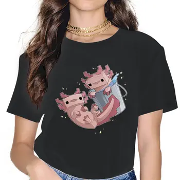 Блок дамско облекло Тениска Axolotl Любовник Kawaii реколта дамски дрехи