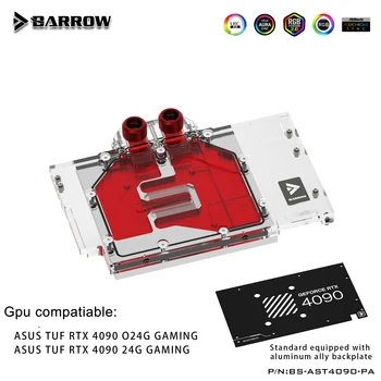 Блок за водно охлаждане на графичния процесор Barrow за охладител слот на видеокартата ASUS TUF RTX 4090 O24G/24G С заден панел, BS-AST4090-PA