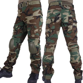 Бойни панталони горски камуфлаж, ловни панталони, мъжки панталони-карго BDU, военни армейските камуфляжные страйкбольные тактически панталони с наколенниками