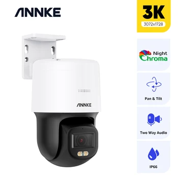 Бързо камера за сигурност ANNKE 3K 5MP PoE PT, цветно нощно виждане, детекция на движение, вграден микрофон, камера за защита на