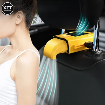 Вентилатор за охлаждане на задната седалка на колата, преносим вентилатор за автомобилни седалки, 3 платна регулируем вентилатор за вентилация на задната седалка, USB-акумулаторна фен