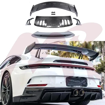 Висококачествен задно крило от въглеродни влакна в стил GT3, подходящ за 911 992 автомобилни транспортни фирми, спойлер на покрива 2020-2023