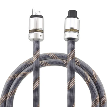 Висококачествен захранващ кабел 12AWG с аудиофильским родиевым покритие на САЩ, ЕС, захранващ кабел за променлив ток, Hi-Fi, C13 захранващ кабел, захранващ кабел
