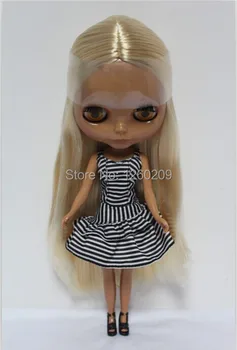 Висококачествена кукла-нео от черна кожа с леки златисти дълга коса (подходящ за индивидуален дизайн и колекции)
