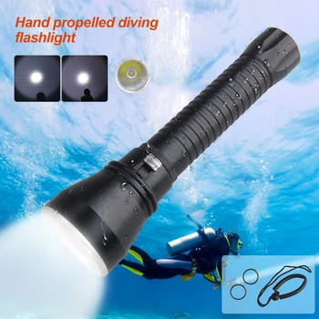 Водоустойчив подводен 100 м 2 led фенерче за гмуркане Бял /топло бял фенерче за гмуркане магнитен подвижен ключ