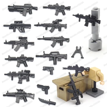 Военна щурмова тактика Пистолет AK 47 Серия оръжия Градивен елемент на Moc WW2 Фигурки Модел оборудване за Детски Коледен подарък играчка за момче