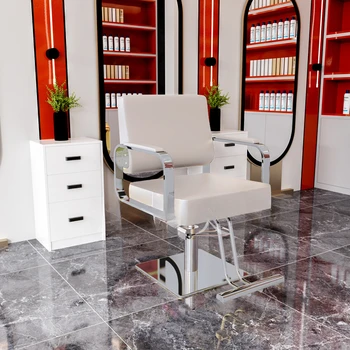 Въртящи се предни фризьорски стол за грим Салонное обзавеждане въртящи козметични фризьорски стол Friseurstuhl Търговски мебели YQ50BC