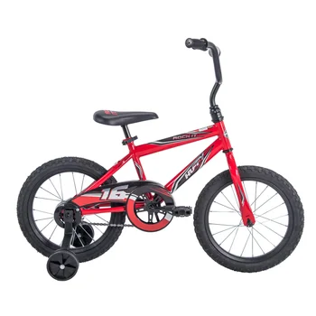 ГИСАЕВ 16 инча. Детски велосипед Rock It Boy, червен волан с висока засаждане, черен на цвят, с допълнителна подплата на гредата