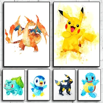Горещ аниме-плакат Pokemon Charizard HD принт Артистични щампи подаръци на приятели Декоративна украса на стените детски фигурки