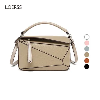 Дамска мини чанта-пъзел, класическа геометрична чанта на рамото, однотонная луксозна чанта през рамо с цип, новост 2023 г., дизайнерска чанта за по-високо качество