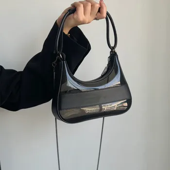 Дамска чанта 2022, нова лятна чанта за подмишниците, наклонена преносима френска нишевая лека луксозна чанта на верига