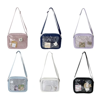 Дамски прозрачна PVC-чанта за сладкиши, летни чанти през рамо, портфейла в японски стил за работа, бизнес пътуване