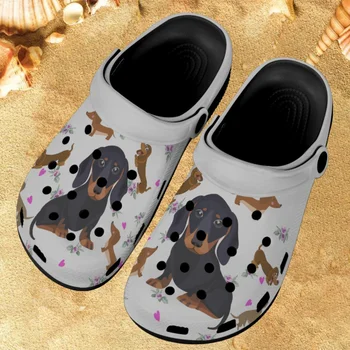 Дамски сандали с анимационни такса, маркови дизайнерски нескользящие чехли за душа в банята, дишащи плажни чехли за двойка, подарък Zapatos