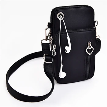 Дамски чанта през рамо, модерен портфейл с цип във формата на сърце, чанта за мобилен телефон, калъф за ключове, модерен калъф за слушалки, спортна чанта