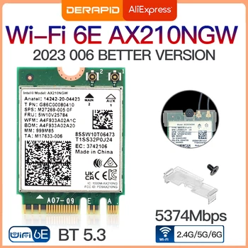 Двойна лента Intel AX210 Bluetooth 5,3 Безжичен AX210NGW 2,4 Gbit/s, 802.11n AX Безжичен Wi-Fi, 6 AX200 За Intel 8265NGW M. 2 WiFi Карта