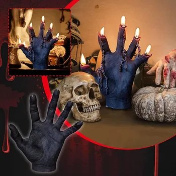 Декор за Хелоуин, свещ за пръстите на Черната ръка на Славата, свещ ужас, кровоточащая ръка свещ за Хелоуин, начало декор за Хелоуин