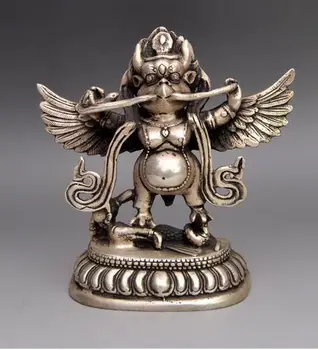 декорация от мед, сребро фабрика контакти Тибетски будистки храм, Бял мед Сребърна статуя на Бога-птици Буда