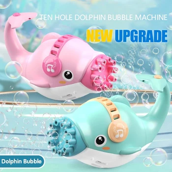 Детска играчка машина за сапунени мехурчета във формата на делфин с десет дупки