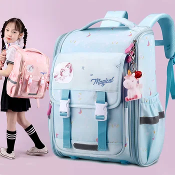 Детска раница за момичета, ученически чанти за начално училище, детски раници, чанти с голям капацитет, водоустойчив ученически чанти с много джобове