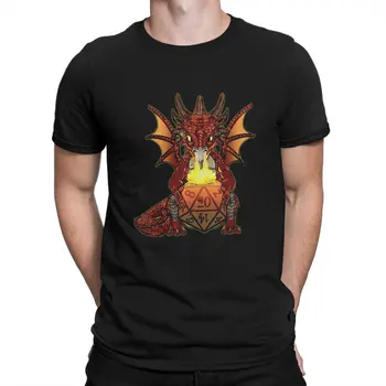 Детска тениска с червен дракон за мъже, стил на обличане игри за DnD, тениска от полиестер, Homme