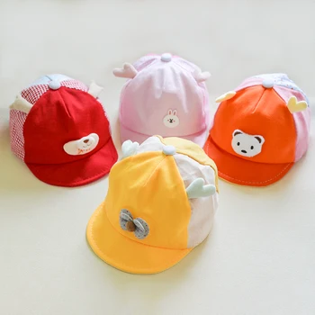 Детска шапка с козирка, 3D мультяшная детска шапка за момичета и момчета, меки дишащи бейзболни шапки във формата на животни за деца от 0-6 месеца