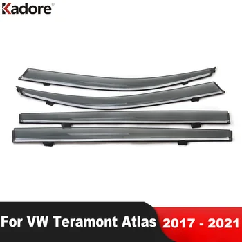 Дефлектори автомобилни стъкла за Volkswagen VW Teramont Atlas 2017-2019 2020 2021, ветрозащитный козирка, за защита от дъжд, вентилационна (противовакуумна) канална козирка, тампон