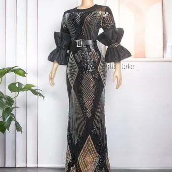 Европа и Съединените Щати, Външната търговия на Взривни рокля с пайети Африка Женствена рокля в големи размери и С дълга пола S9503
