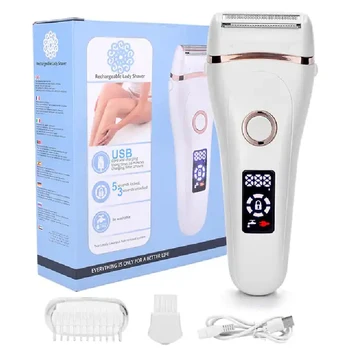 Електрически Эпилятор за Жени За Премахване на окосмяването по Тялото за Краката и Ръцете, която се презарежда Влажен и Сух Безболезнен Безжичен с LCD дисплей