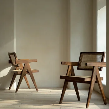 Ергономични трапезни столове с дървени подлакътници средата на века, винтажное стол за почивка, стол за сядане, тераса с шезлонги, мебели за зала, скандинавски мебели