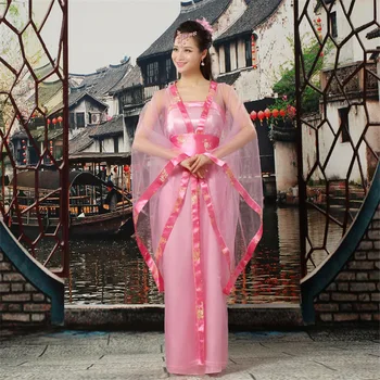 Женствена рокля Hanfu в китайски стил, шифоновый костюм Hanfu за изказвания, моля костюм от епохата на Тан, древния костюм