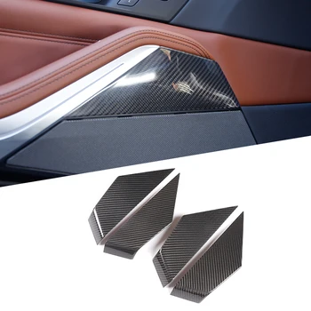 За 2019-2020 BMW X5 G05 X7 G07 от настоящето въглеродни влакна, декоративна тампон върху вътрешната врата на колата стикер на капака, аксесоари за интериора