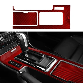 За Ford Mustang 2009-2014 Аксесоари Централната конзола на автомобила смяна на скоростната кутия панел стикер Стикер от въглеродни влакна интериор на кутията