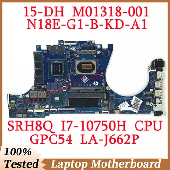 За HP 15-DH M01318-001 M01318-501 M01318-601 W/SRH8Q I7-10750H Процесор LA-J662P дънна Платка на лаптоп N18E-G1-B-KD-A1 6 GB 100% Тествана