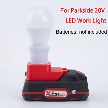 За Lidl Parkside led работна лампа се захранва от литиево-йонна батерия 20, преносимо безжично аварийно осветление за помещения и на улицата