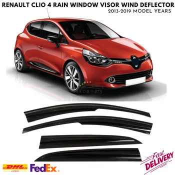 За Renault Clio 4 HB 2013-2019 моделиране години, алуминиева дограма, сенници, дефлектор от вятър и дъжд, за защита на вратата на колата, вентилационно стъкло, протектор