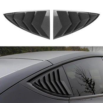 За Tesla Model Y 2020-2022 от въглеродни влакна, триъгълни щорите на предното стъкло, щори, довършителни щори на задния странично стъкло на автомобила