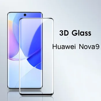 Закалено стъкло с 3D извит край и пълно покритие за Huawei Nova 9 8 Nova9, защитно фолио за екрана, анти-синьо матово защитно стъкло