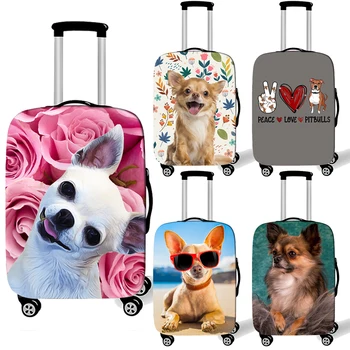Защитен калъф за багаж с шарките на сладък кученце чихуахуа за пътуване, 18-32-инчов калъф-количка, седалка за куфари, аксесоари за пътуване