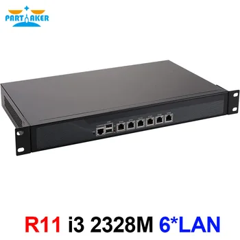 Защитна стена Partaker R11 VPN 1U, Инсталиране на Багажник, Устройство за Мрежова сигурност с Рутер КОМПЮТЪР Intel Core I3 2328M 6 Intel Gigabit Lan