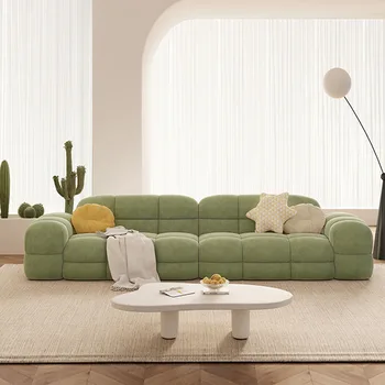 Зелен диван за хол, с ергономичен дизайн директен разтегателен King Size, нов китайски диван, секционни двоен разтегателен диван, 2 площад, мебели за спалня