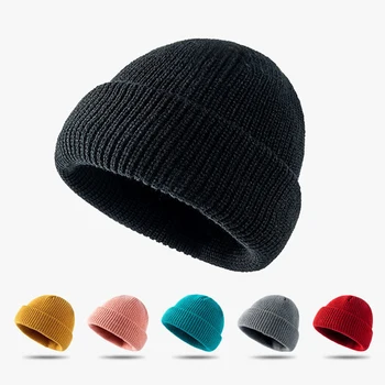 Зимна голяма вълна вязаная капачка, разтеглив дебели шапки-абсорбатори с голяма глава, шапка за ски, топло ветрозащитная дамски шапчица-бини